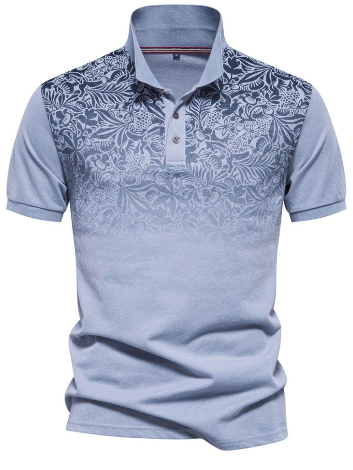 Men's Printed Collared Neck Short Sleeve Polo Shirt