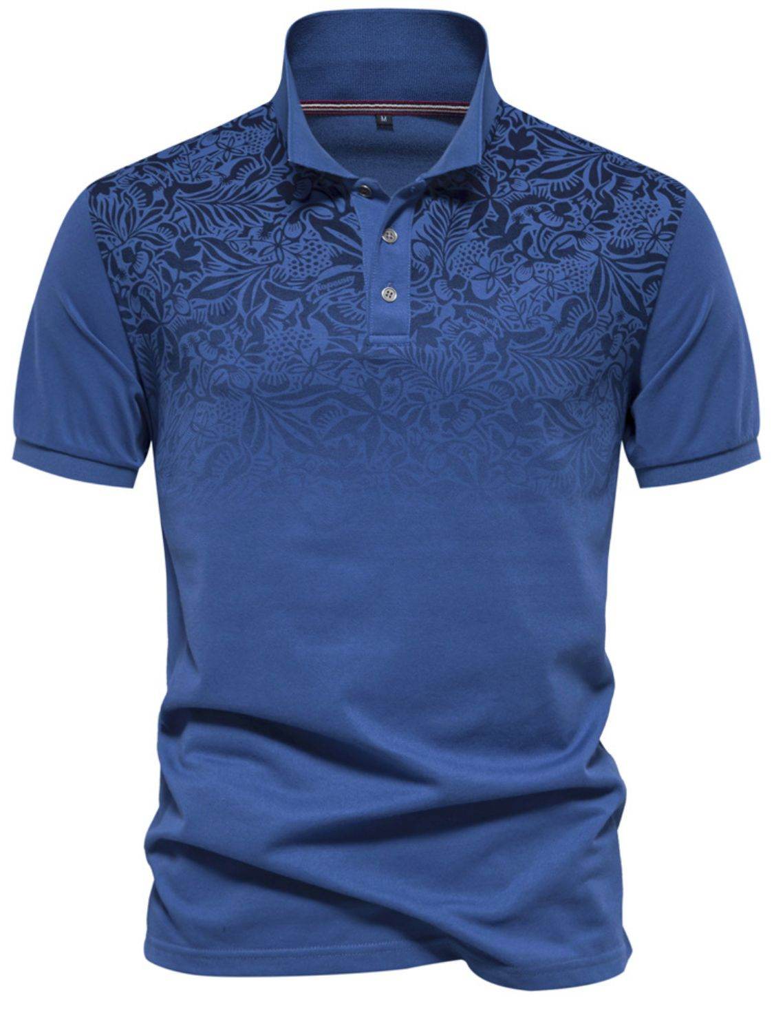 Men's Printed Collared Neck Short Sleeve Polo Shirt