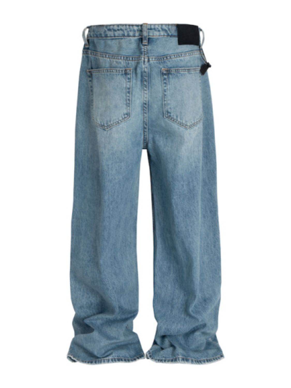 Men's Wide Straight Jeans with Pockets for Comfort Fit