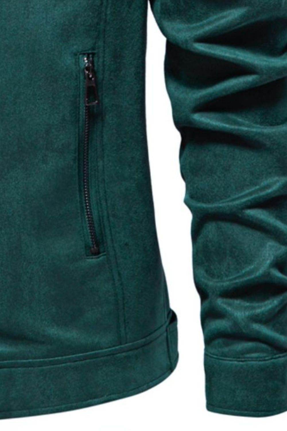 Men's Zip Up Long Sleeve Biker Jacket for Classic Style