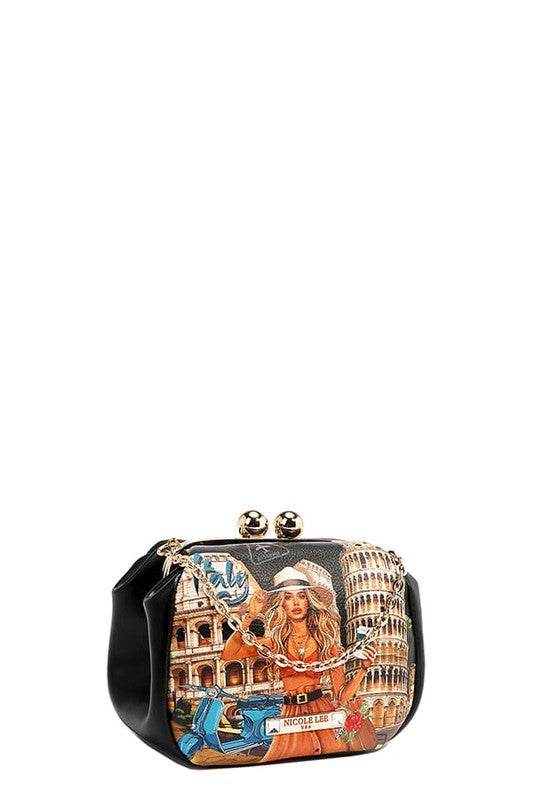 Nicole Lee USA Kiss-Lock Crossbody Mini Bag - Mayzelyn Shop 