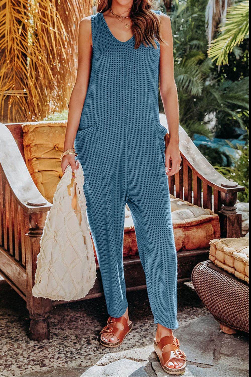 Double Take Full Size Sleeveless Straight Jumpsuit - Mayzelyn Shop